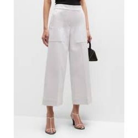 SPANX On The Go Wide Leg Pants Sz S White Stretch - Picture 1 of 8